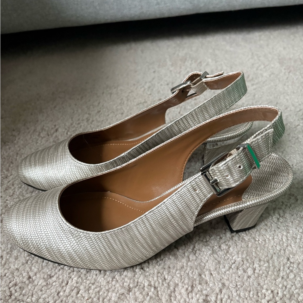 J.Renee Metallic Slingback Heels